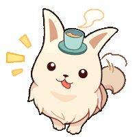 a dog wearing a top hat with a cup on its head