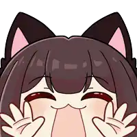 a cartoon drawing of a girl with cat ears making a funny face
