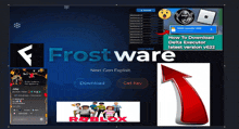 a screenshot of a website that says frostware