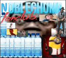 a poster for noblechump fanclub shows a collage of pictures