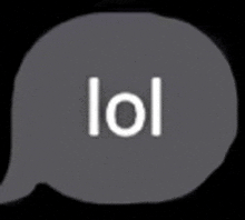 a speech bubble with the word lol written inside of it on a black background .