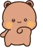 a cartoon drawing of a teddy bear with a smiley face