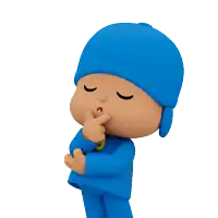 a cartoon character with a blue hat and blue pants