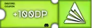 a green discord coupon with 100dp on it