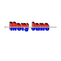 the word mary jane is written in red and blue on a white background