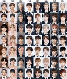 a collage of pictures of a group of young men with the year 2014 at the top