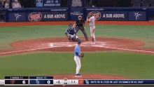 a baseball game between the rays and al east is being played