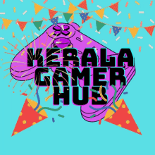 a kerala gamer hub logo with a video game controller in the background