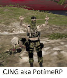 a cjng aka potimerp poster with a soldier