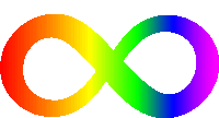 a rainbow colored infinity symbol against a white background