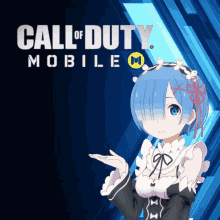 a call of duty mobile advertisement with a girl in a maid outfit