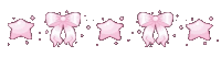 a row of pink bows and stars with diamonds on a white background