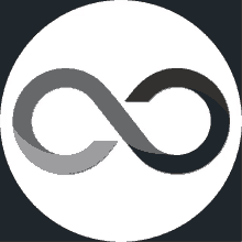 an infinity symbol in a circle with a black background