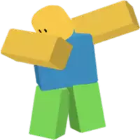 a roblox character with a blue shirt and green pants