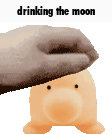 a pixel art of a person drinking the moon