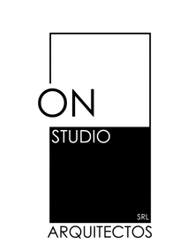 a black and white logo for on studio arquitectos srl