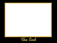 a picture frame with the words " the end " on the bottom