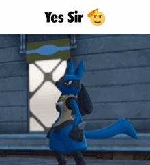 a picture of a cartoon character with the text yes sir
