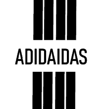 a black and white logo for adidas with black stripes on a white background