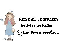 a drawing of a girl with the words kim bilir herkesin herkese ne kadar written below her