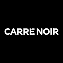 a white logo on a black background that says carre noir on it .