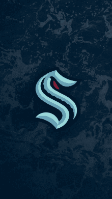 the letter s is on a blue background