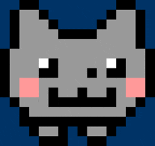 a pixel art of a cat with a mustache