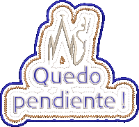 a sign that says quedo pendiente with a blue border