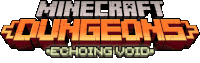 a logo for minecraft dungeons echoing void on a white background