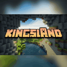 an advertisement for king island shows a river surrounded by rocks