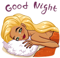 a cartoon drawing of a woman laying on a pillow with the words good night written below her