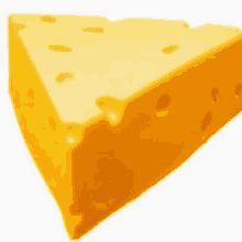 a slice of yellow cheese with holes in it