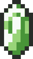 a pixel art drawing of a green emerald in minecraft .