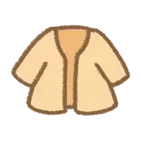 a cartoon drawing of a tan cardigan with a white background