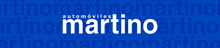 the word martino is on a blue background with other words