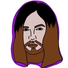 a drawing of a man with a beard and long hair