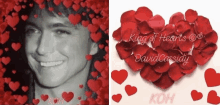 a picture of a man and a picture of a heart with the words king of hearts david cassidy koh