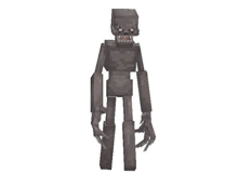 a pixel art drawing of a skeleton in minecraft .