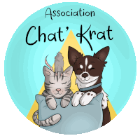 a logo for association chat ' krat with a cat and a dog on it