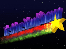 a colorful sign that says " the more you know " with a yellow star in the background