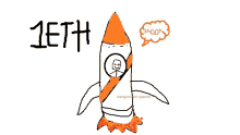 a drawing of a rocket with the number 1e7h written on it