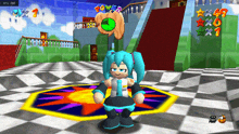 a screenshot of a video game with hatsune miku in the foreground