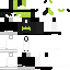 a pixel art drawing of a person wearing a green hat and a black jacket .