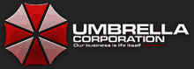 a logo for the umbrella corporation has a red umbrella on it