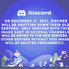 an advertisement for discord that says on december 31 2021