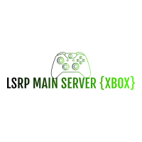 a logo for lsrp main server for xbox with a game controller .