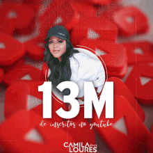 camila lourdes has reached 13 million subscribers to her youtube channel