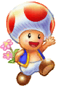 a toad is holding a bouquet of flowers in his hand .