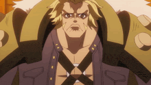 a close up of a cartoon character with a yellow hair