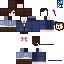 a pixel art of a girl in a school uniform in minecraft .